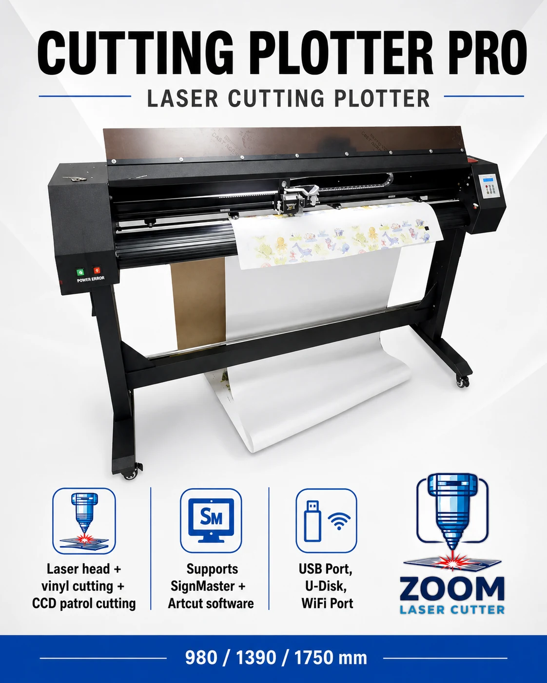 cutter-laser-800p---73cm-1 ماكينة كتر بلوتر ليزر لقص الاستيكر والكونتور Cutter Laser 800P – عرض 73 سم - الصورة 1