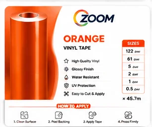mat-016-01 Vibrant Orange Color Cutting Vinyl Roll – High-Visibility Safety & Promo Vinyl - Image 1