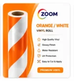 Orange & White Striped Reflective Barricade Tape – Work Zone Safety Chevron Tape